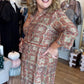 A Little More Dandelion Curvy Rust Abstract Midi Dress