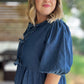 A Moment of Truth Plus-Size Denim Tie Front Top