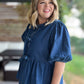 A Moment of Truth Plus-Size Denim Tie Front Top