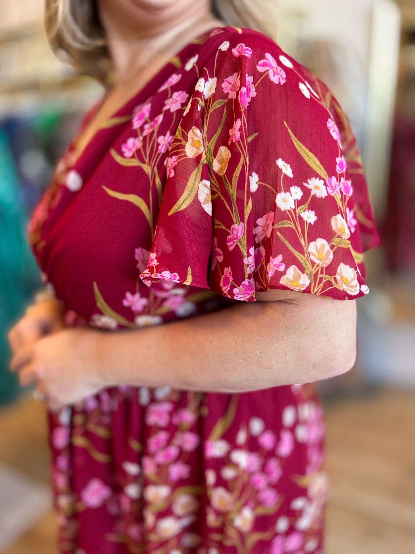 A Winter Romance Plus-Size Tiered Maxi Dress