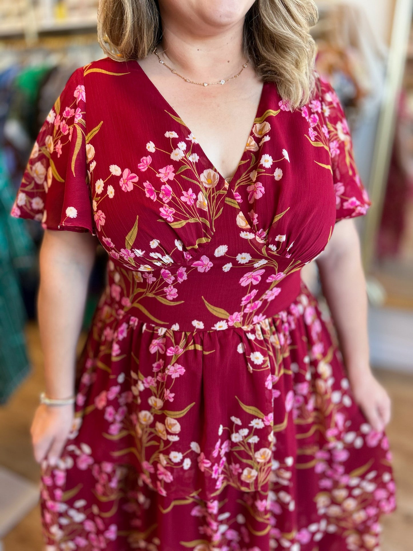 A Winter Romance Plus-Size Tiered Maxi Dress