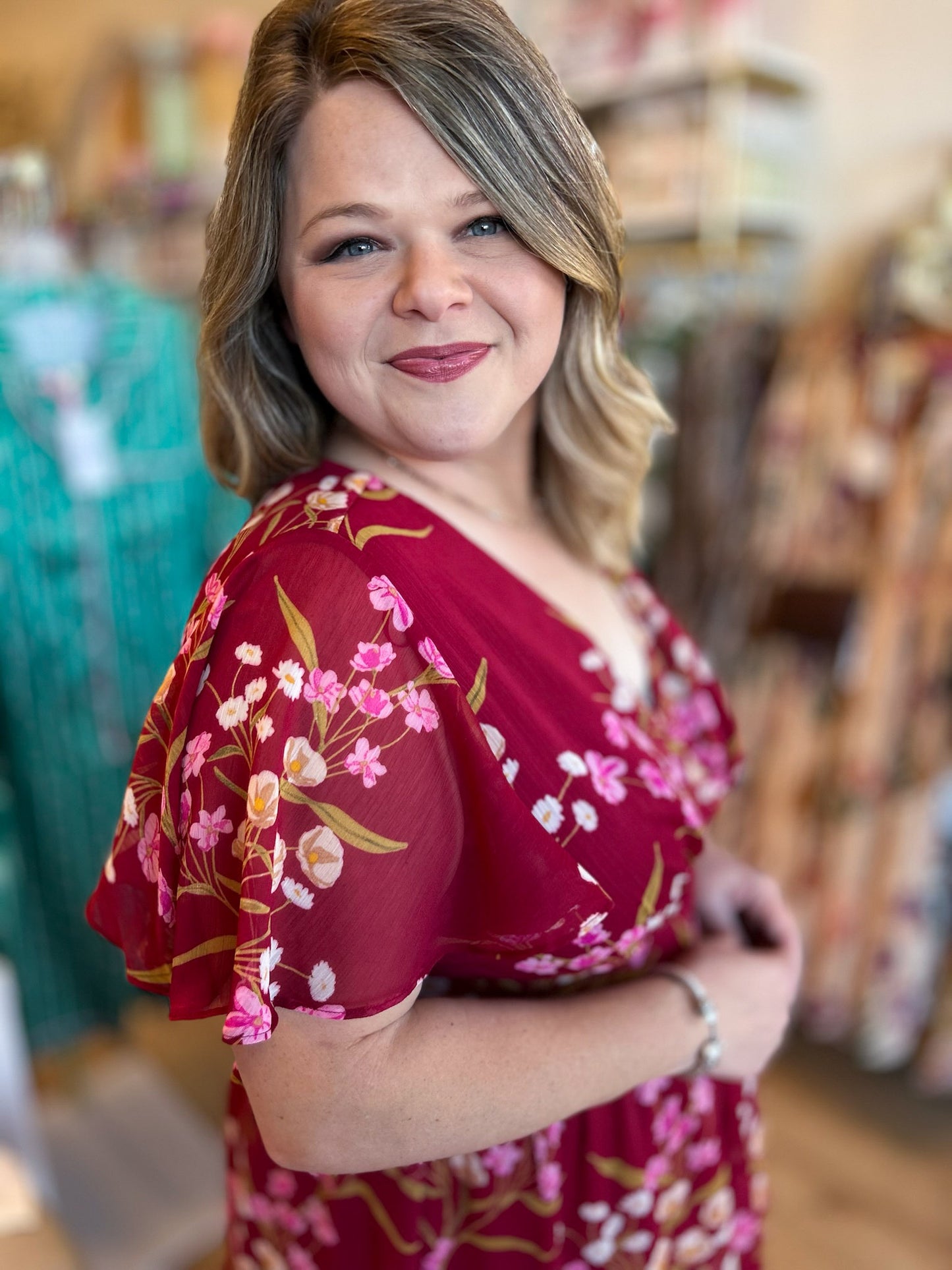 A Winter Romance Plus-Size Tiered Maxi Dress