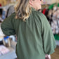A ‘Tini Bit Better Curvy Olive Scalloped 3/4 Sleeve Top