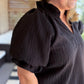 Afterglow Curvy Black Ruffled Shift Dress