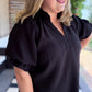 Afterglow Curvy Black Ruffled Shift Dress