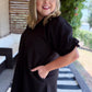 Afterglow Curvy Black Ruffled Shift Dress