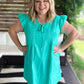 Agave Glow Plus-Size Flutter Sleeve Dress