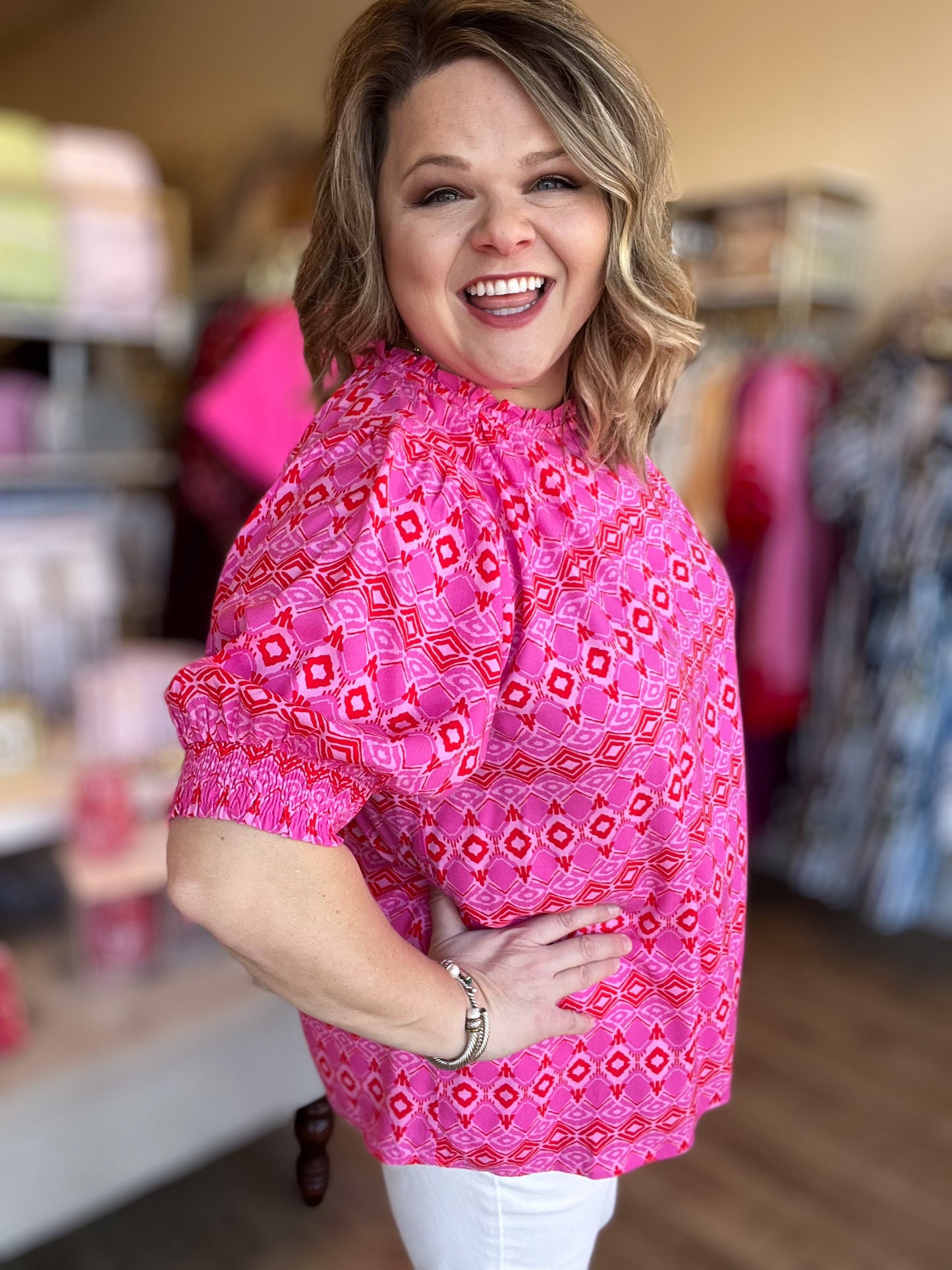 All You Need is Love Plus-Size Pink & Red Top