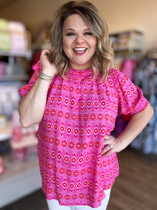 All You Need is Love Plus-Size Pink & Red Top