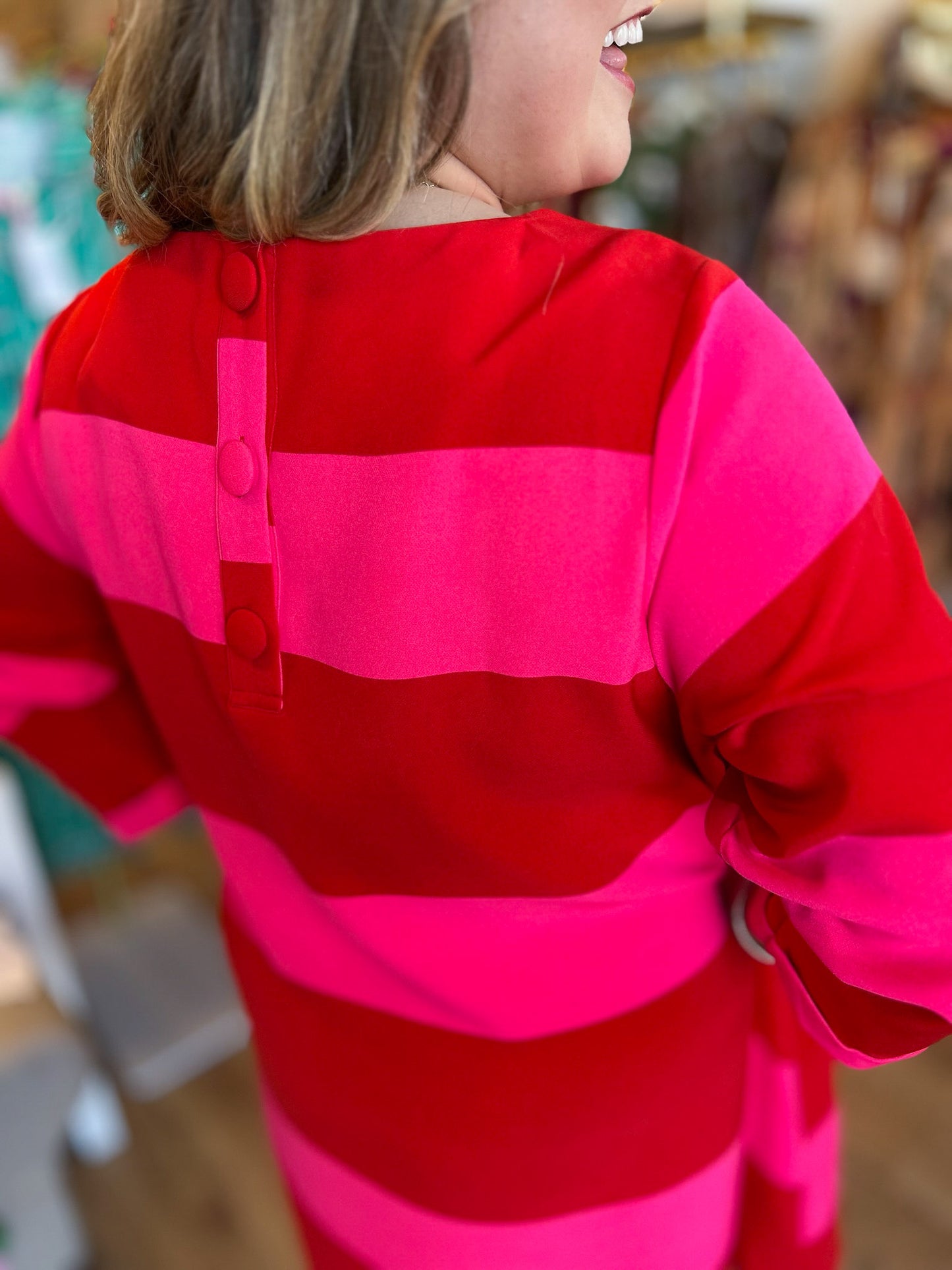 RESTOCKED! All is Bright Plus-Size Red & Pink Stripe Dress