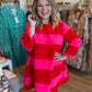 RESTOCKED! All is Bright Plus-Size Red & Pink Stripe Dress