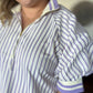 Amalfi Stripe Curvy Lavender Ribbed Top
