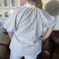 Amalfi Stripe Curvy Lavender Ribbed Top