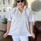 Amalfi Stripe Curvy Lavender Ribbed Top