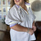 Amalfi Stripe Curvy Lavender Ribbed Top