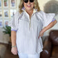 Amalfi Stripe Curvy Lavender Ribbed Top