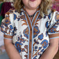 Amber Reverie Curvy Ecru Button Down Top