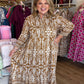 Amber & Oak Curvy Camel Print Maxi Dress