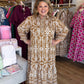 Amber & Oak Curvy Camel Print Maxi Dress