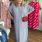 Americana Charm Curvy Navy Gingham Midi Dress