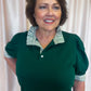 And It's Good Curvy Green Stripe Collar Top