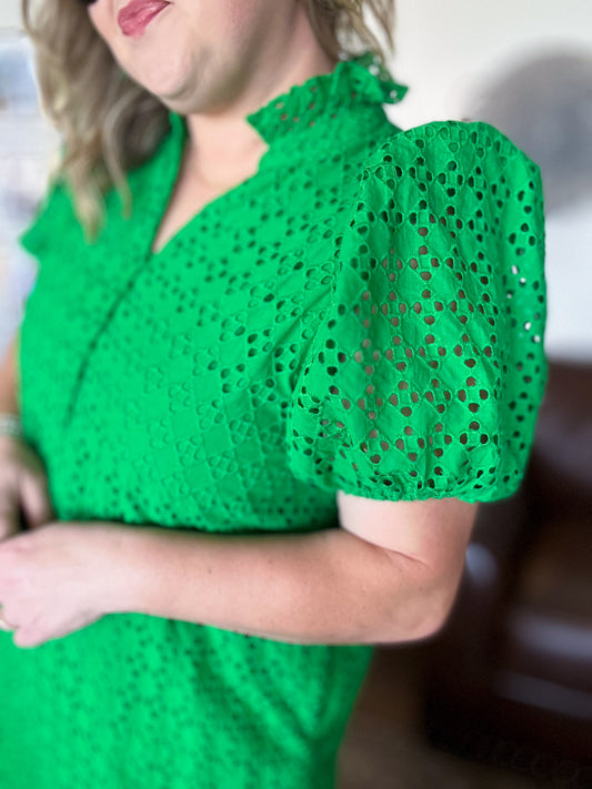 Apple of My Eye(let) Curvy Green Midi Dress