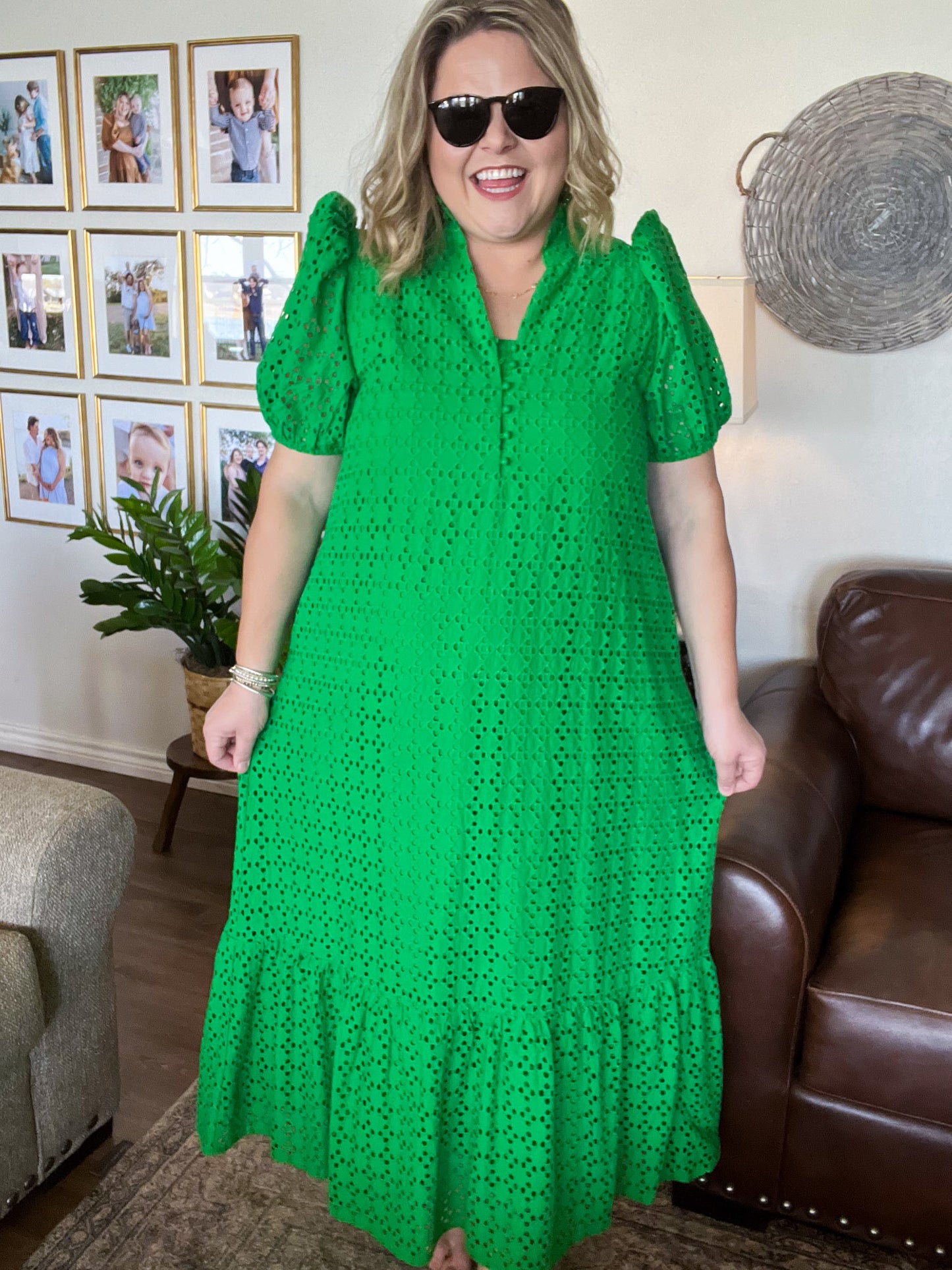 Apple of My Eye(let) Curvy Green Midi Dress