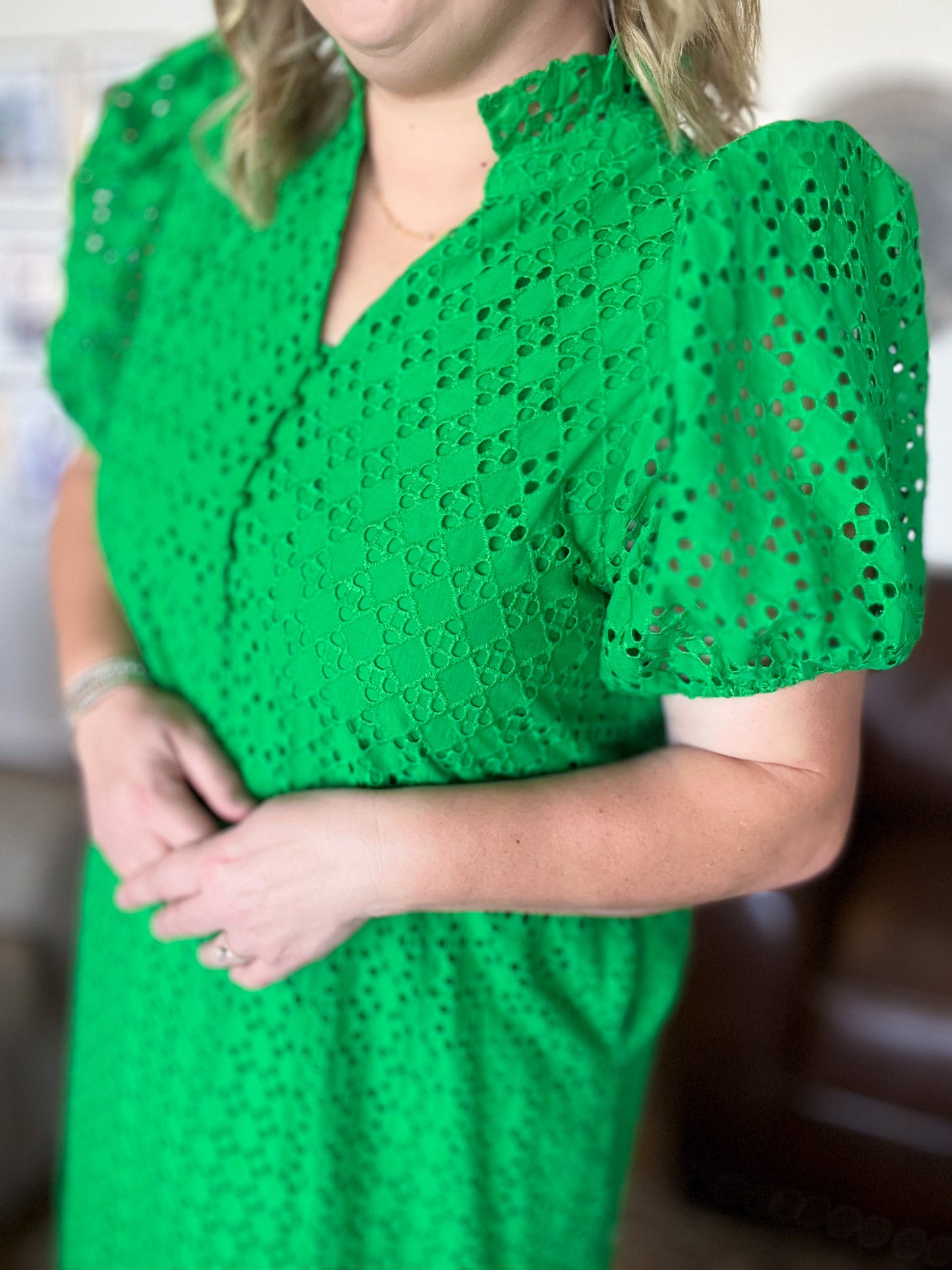 Apple of My Eye(let) Curvy Green Midi Dress