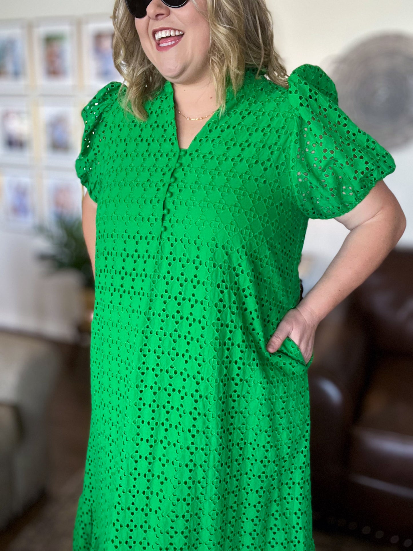 Apple of My Eye(let) Curvy Green Midi Dress
