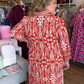 Auburn & Oak Curvy Brick Print Maxi Dress