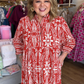 Auburn & Oak Curvy Brick Print Maxi Dress