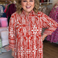 Auburn & Oak Curvy Brick Print Maxi Dress