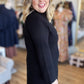 Autumn Breeze Black Sweater Midi Dress