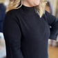 Autumn Breeze Black Sweater Midi Dress