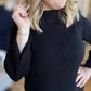 Autumn Breeze Black Sweater Midi Dress