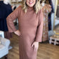 Autumn Breeze Mocha Sweater Midi Dress