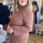 Autumn Breeze Mocha Sweater Midi Dress