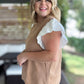 Autumn Chic Plus-Size Faux Suede Flutter Sleeve Top