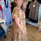 Autumn Dream Terra Cotta Curvy Floral Midi Dress