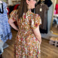 Autumn Dream Terra Cotta Curvy Floral Midi Dress