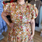 Autumn Dream Terra Cotta Curvy Floral Midi Dress