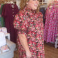 Autumn Drift Curvy Brick Floral Midi Dress