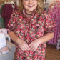Autumn Drift Curvy Brick Floral Midi Dress