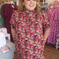 Autumn Drift Curvy Brick Floral Midi Dress