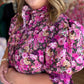 Autumn Drift Curvy Magenta Floral Midi Dress