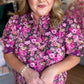 Autumn Drift Curvy Magenta Floral Midi Dress
