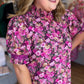 Autumn Drift Curvy Magenta Floral Midi Dress