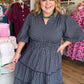 Autumn Evermore Curvy Navy Plaid Midi Dress
