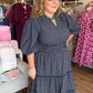 Autumn Evermore Curvy Navy Plaid Midi Dress