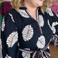 Autumn Foliage Curvy Black Leaf Print Midi Dress